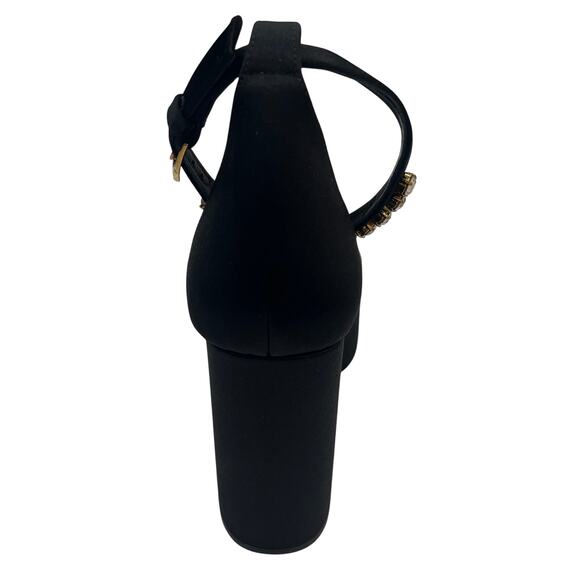 S7 VERSACE $1,525 Aevita Platform Heels w Crystals Medusa Charm Satin IT39/US9 - Picture 5 of 12